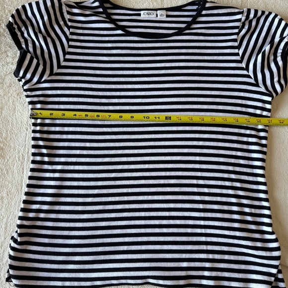 Cato Black and White Striped Short Sleeve Tee Size XL - Picture 5 of 7
